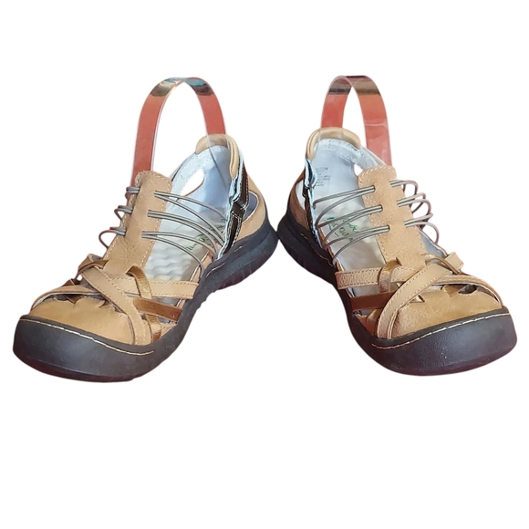 Jambu Tan and Brown Sandals with Strappy Design Slip On - Picture 9 of 16